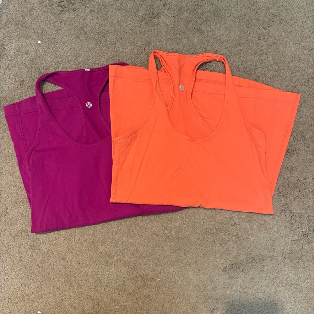 lululemon athletica Purple and Orange Tank Tops